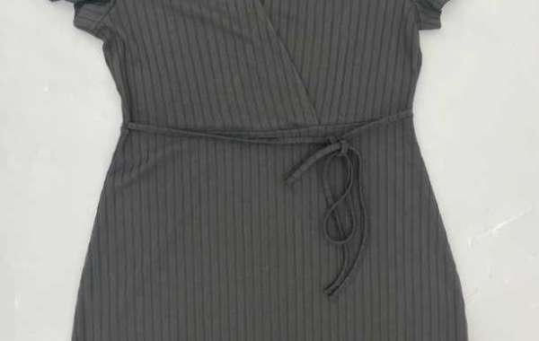 Black Rib Dress with Short Sleeve V19VESDANIELA BOULEVARD