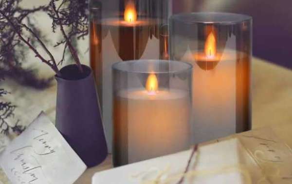 Flickering LED Flameless Candles, Set of 3